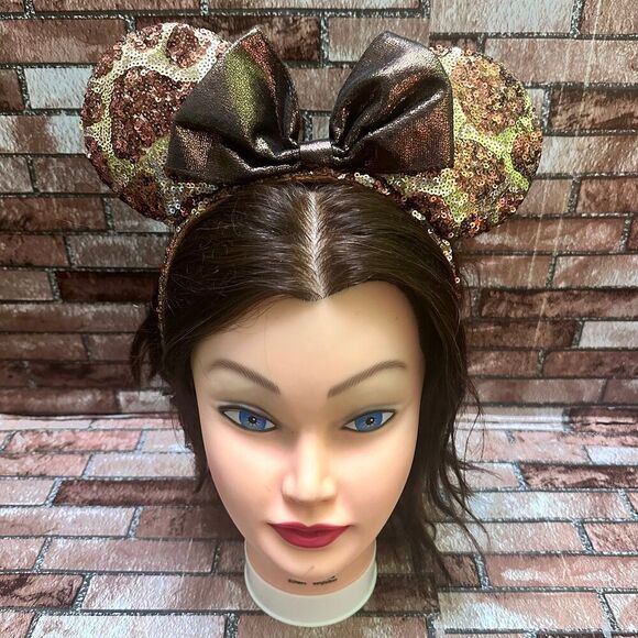 Disney Brown and Gold Kids Mouse Ears Headband main image 5